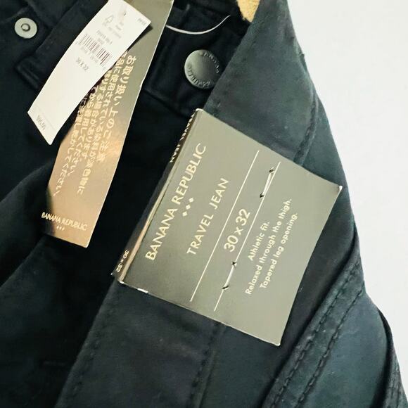 Banana Republic Men’s Athletic Fit Travel Jeans Size 30X32 NWT Black - Picture 4 of 6